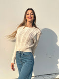 Maglione a trecce Panna