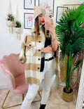 Giacca a quadri Beige con tasche