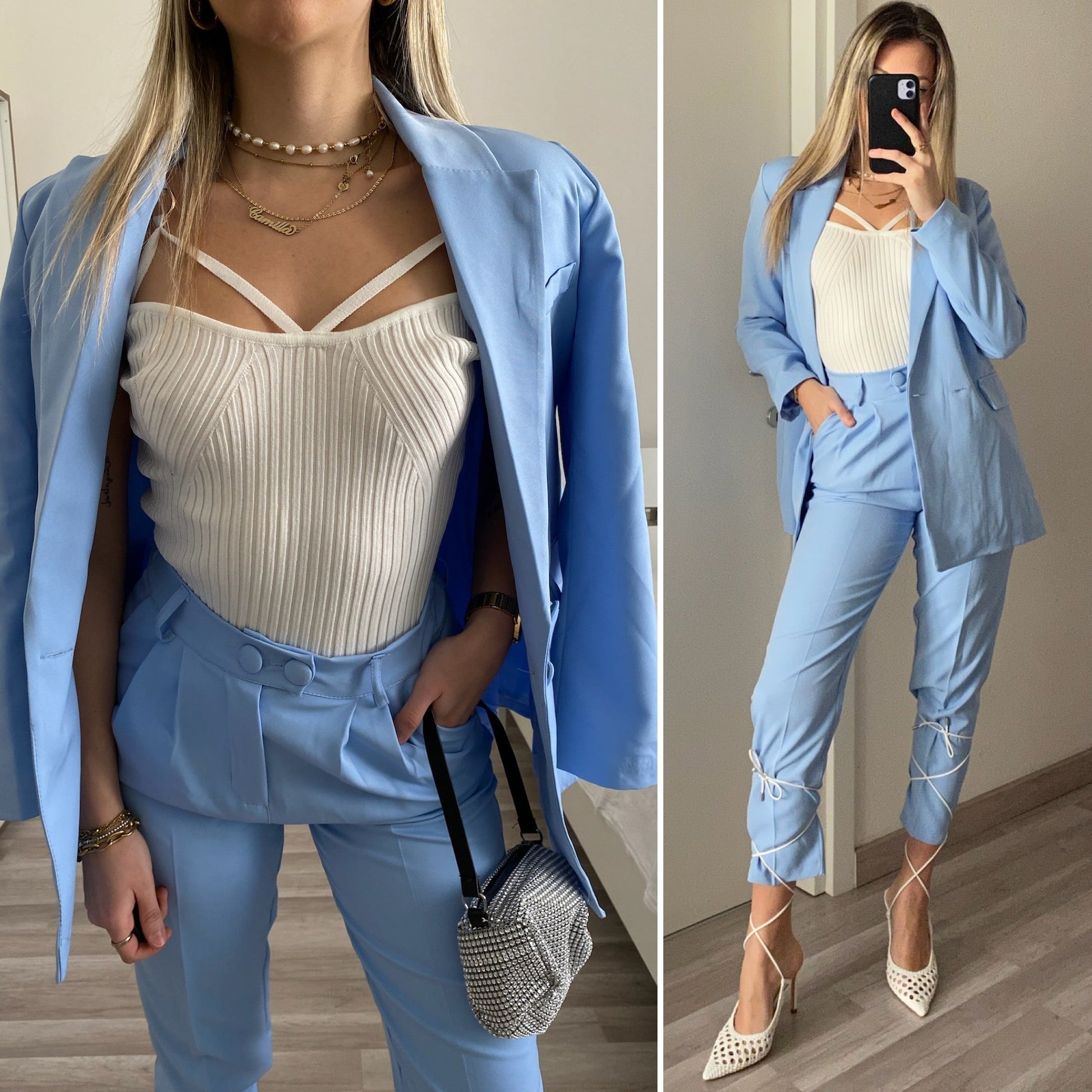 Completo giacca e pantalone carta da zucchero