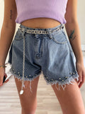 Short a farfalla con strass