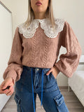 Maglione rosa collo a Camicetta rosa