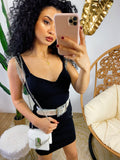 Tubino con frange in strass