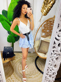 Top bianco con fiorellini
