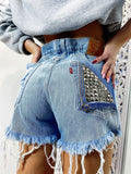 Short Levi’s Vintage bagno chiaro con borchie