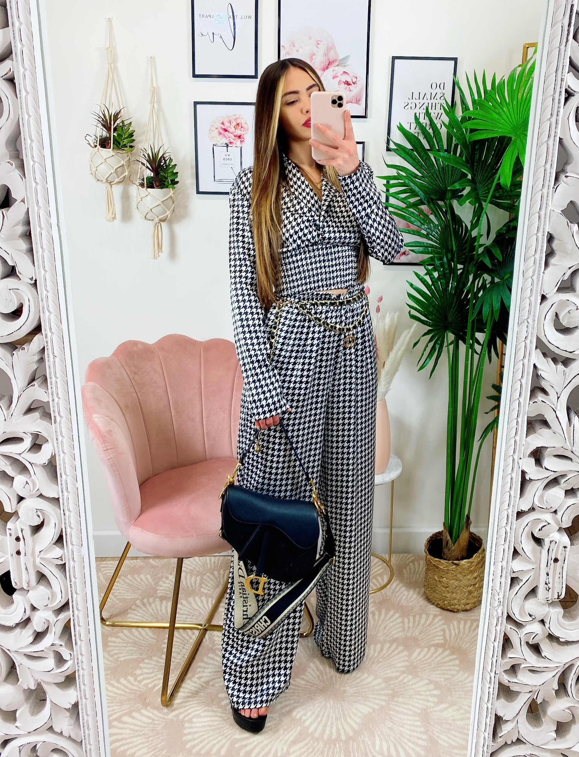 Completo pantalone e bluse  pied de poule