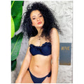Bikini push up con top rouge floreale
