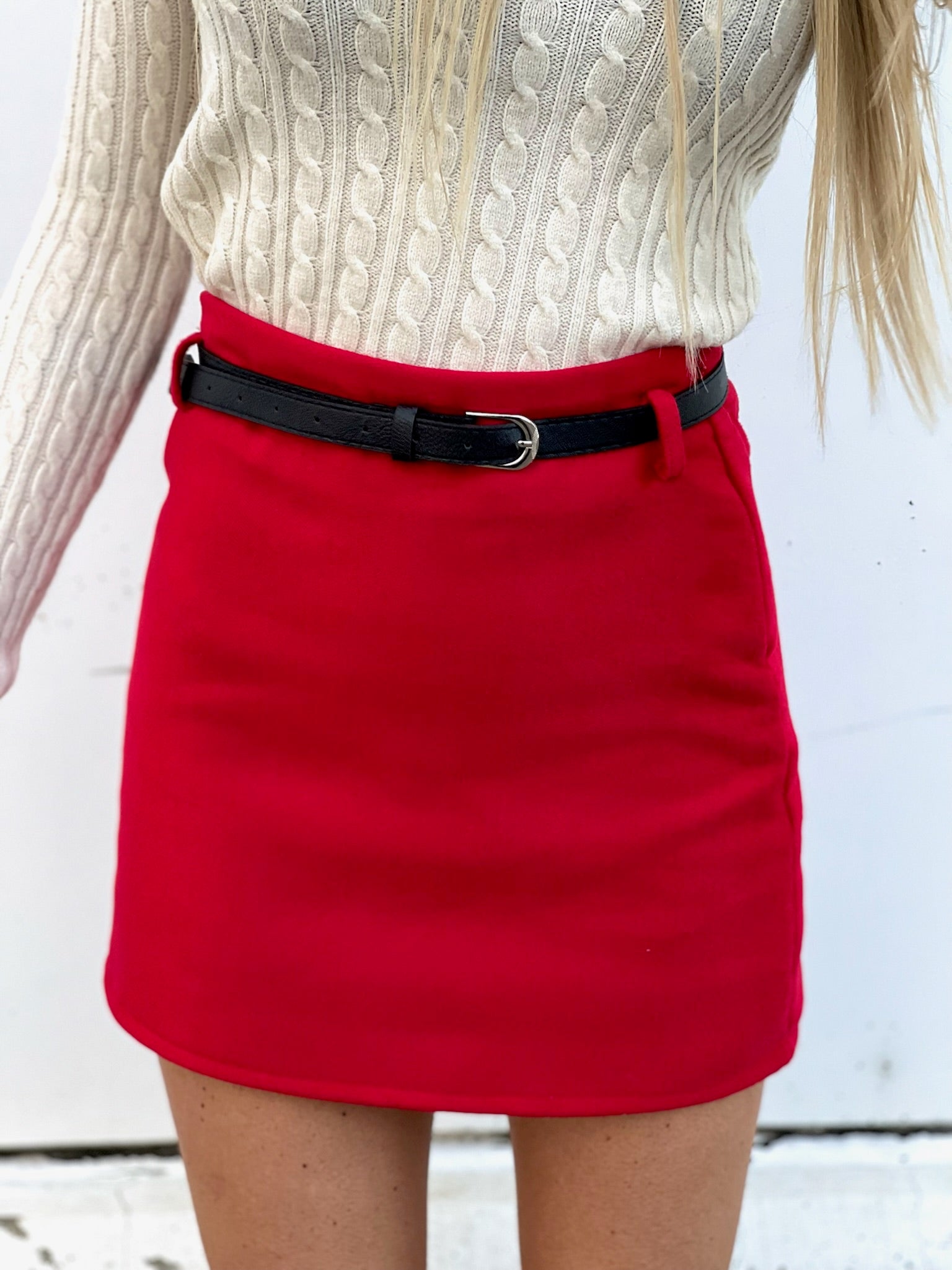 Gonna in tweed rossa
