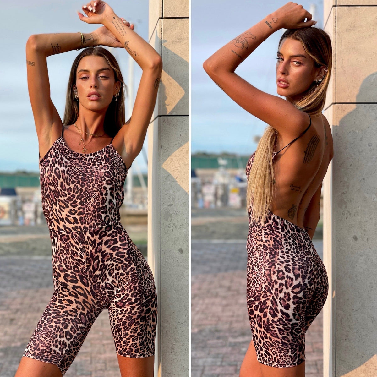 Tuta animalier schiena aperta