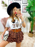 Top crop Love animalier