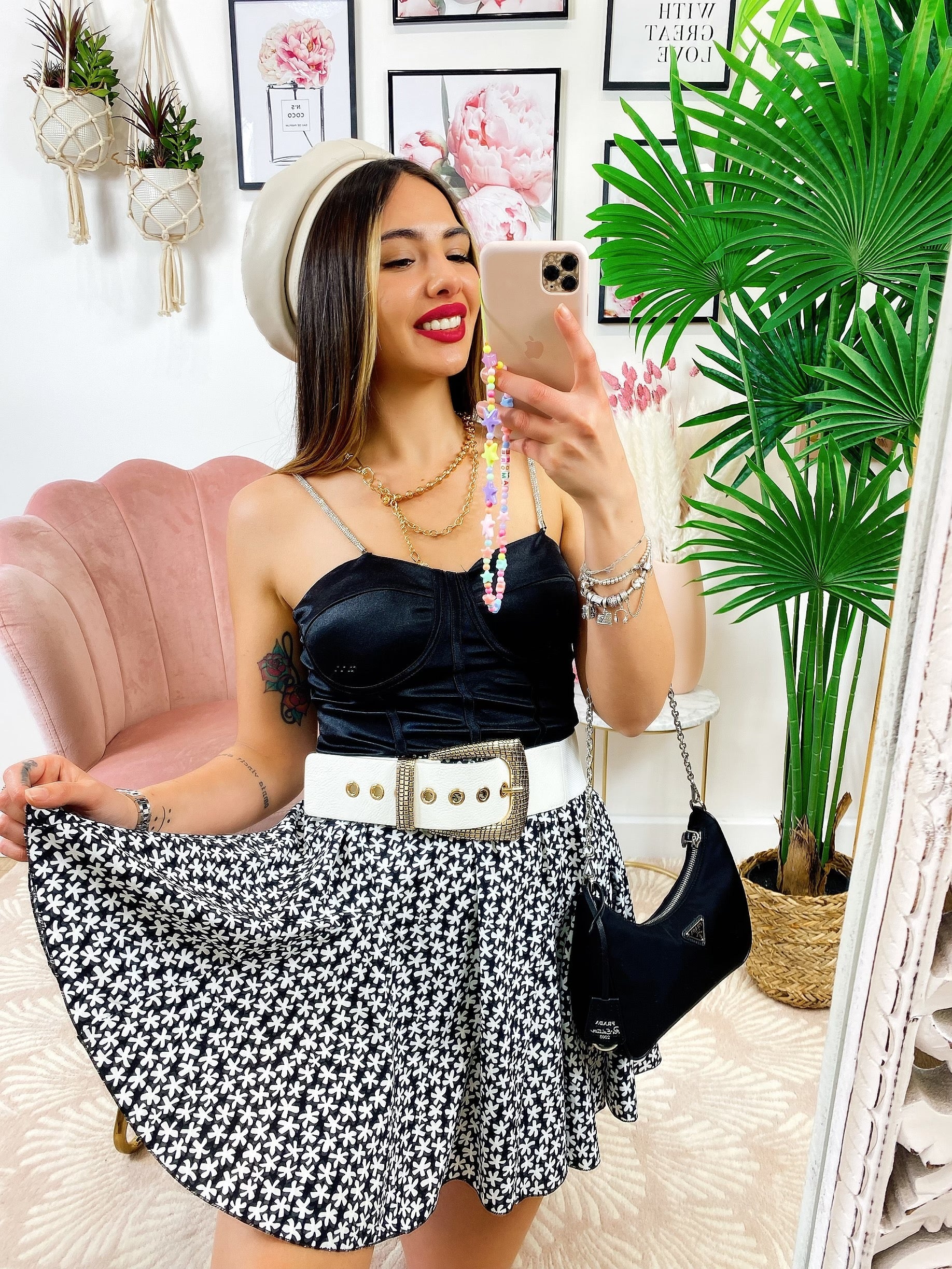 Top con catena in strass
