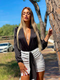 Completo Body nero e gonna bianca