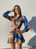 Abito etnico arancio blu