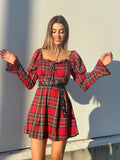 Abito scozzese base rosso
