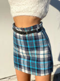 Gonna in tweed celeste