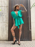 Tutina in raso verde
