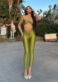 Completo top e pantalone lime