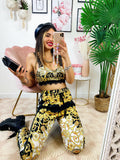 Completo Top e Pantalone etnico base Nera