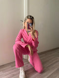 Completo top e pantalone Fuxia