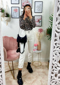 Jeans a vita alta Bianco