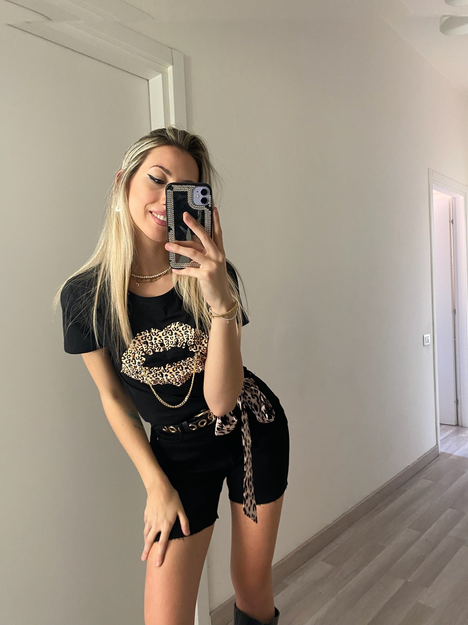 Short midi Nero