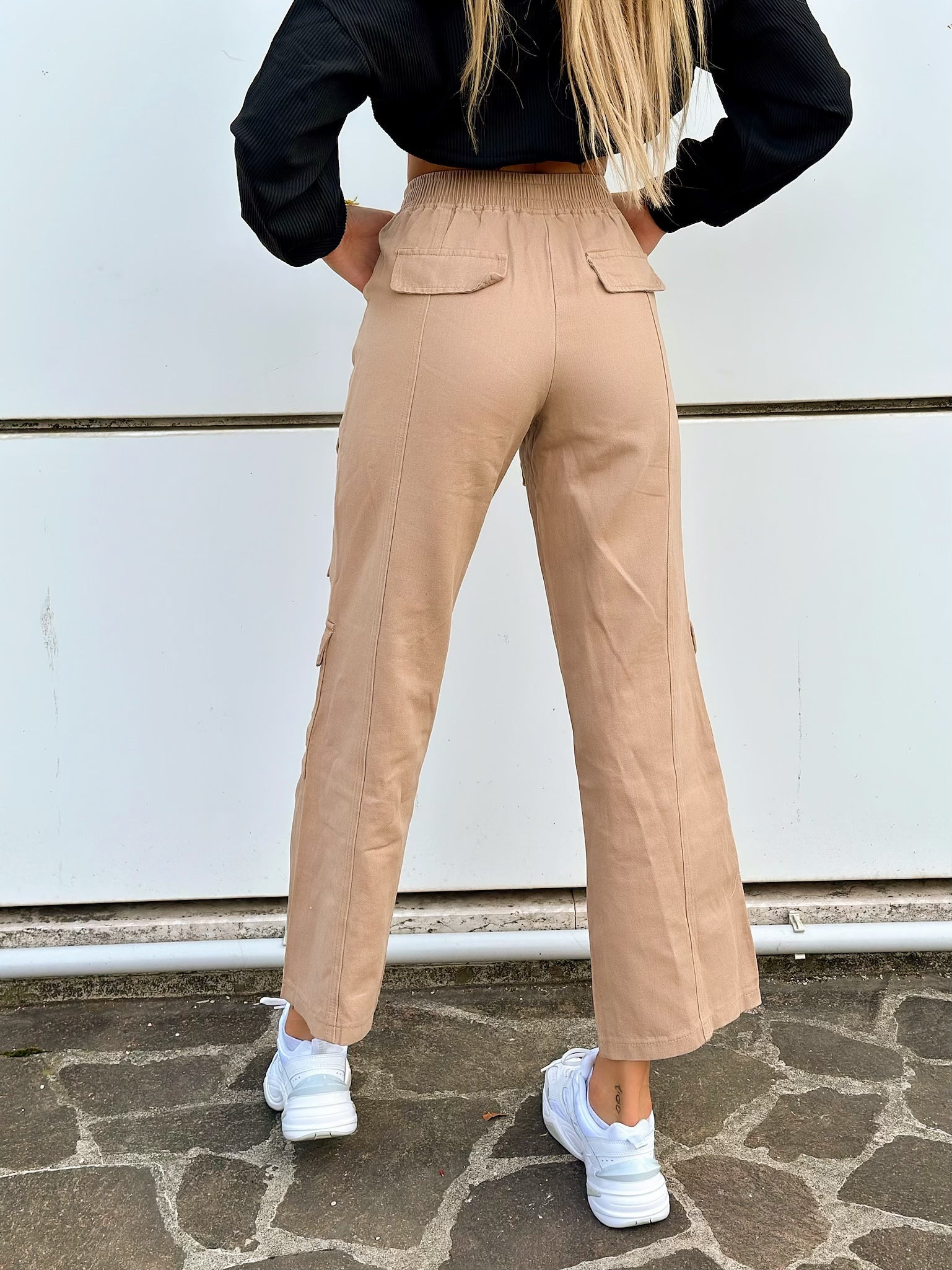 Jeans cargo Camel con tasche
