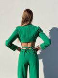Completo top e pantalone verde