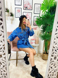 Abito Denim con borchie