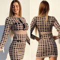 Abito in maglia nero Camel con bottoncini