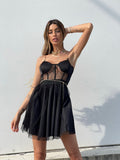 Abito corto in tulle nero