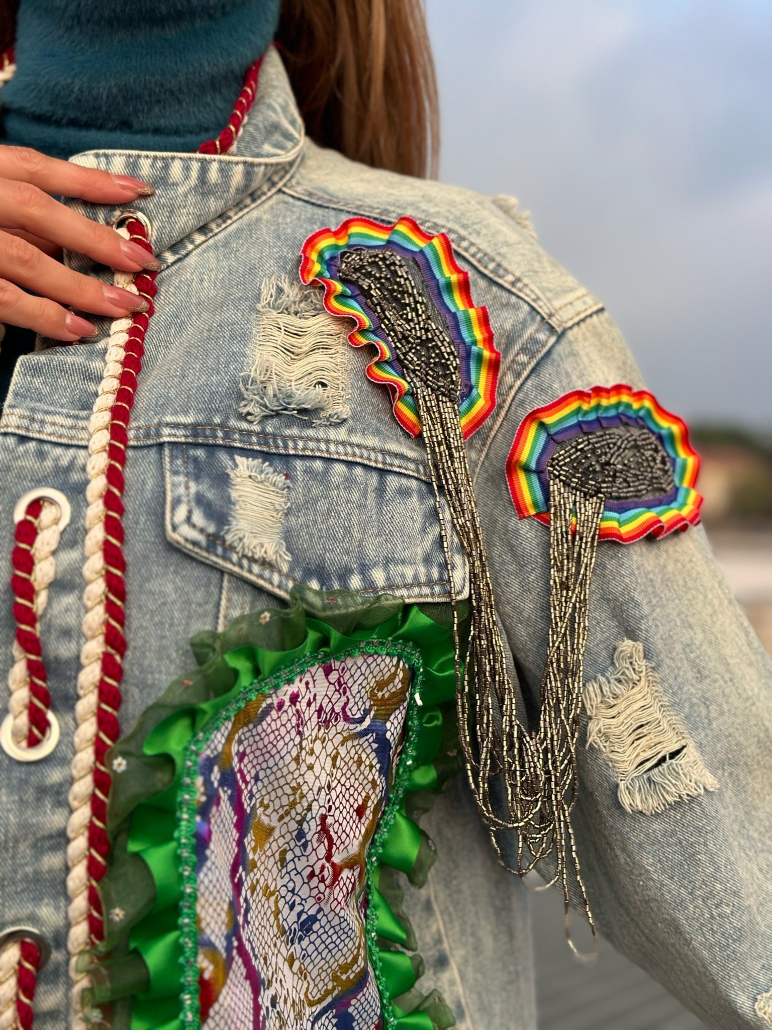 Giaccone di jeans pop
