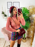 Maglioncino morbidissimo a collo alto rosa