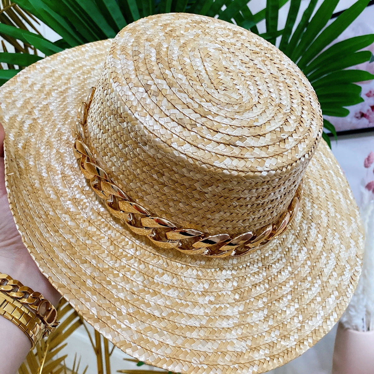 Cappello In paglia catena grande