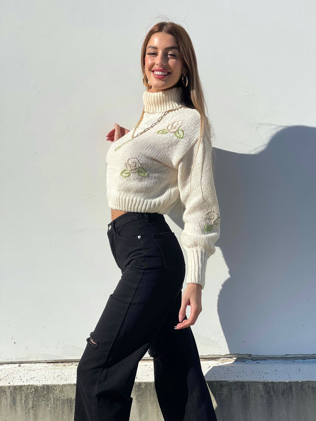 Jeans wide leg nero