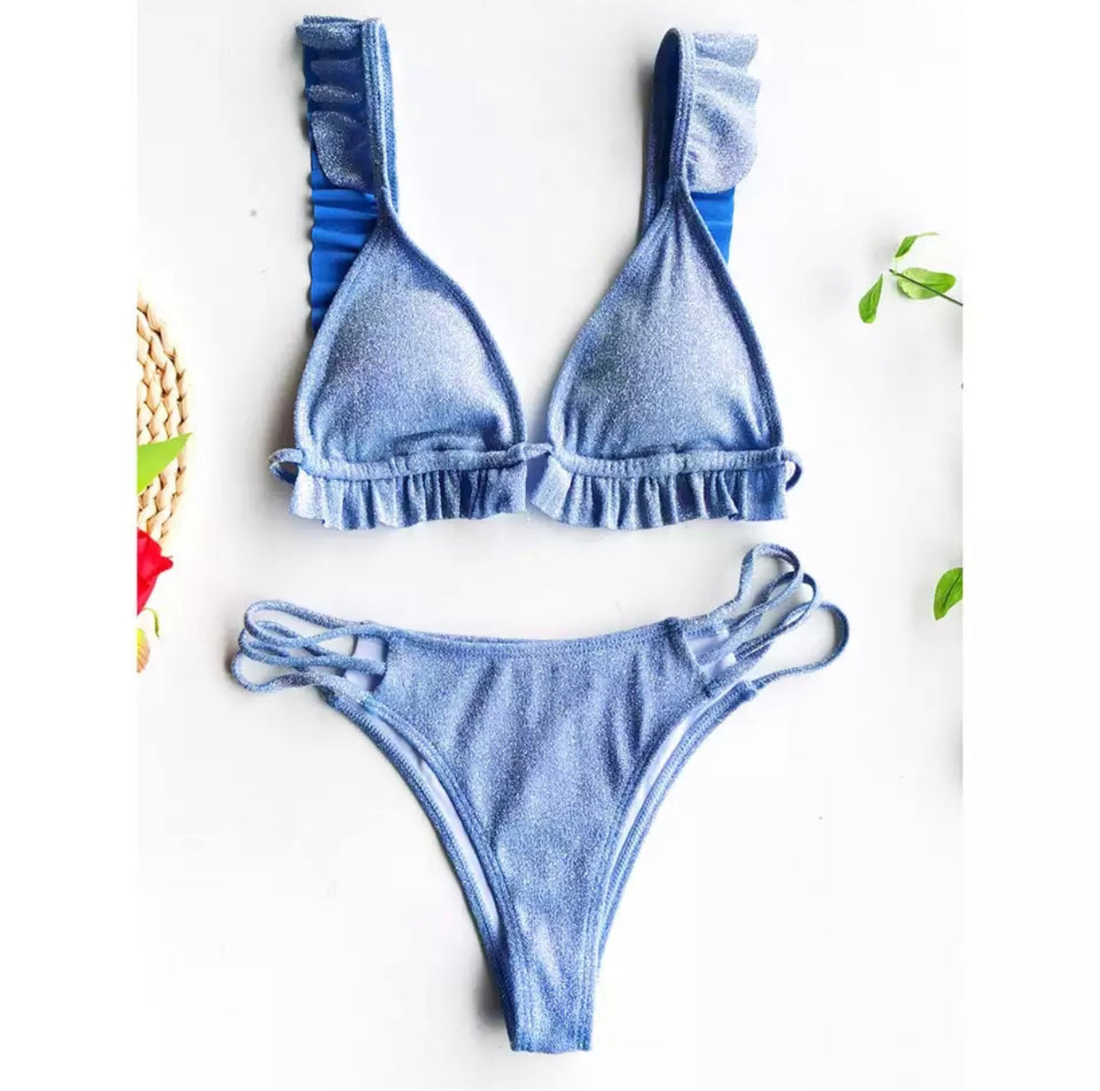 Bikini glitter con voilant Carta da zucchero