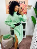 Abito midi in maglia menta