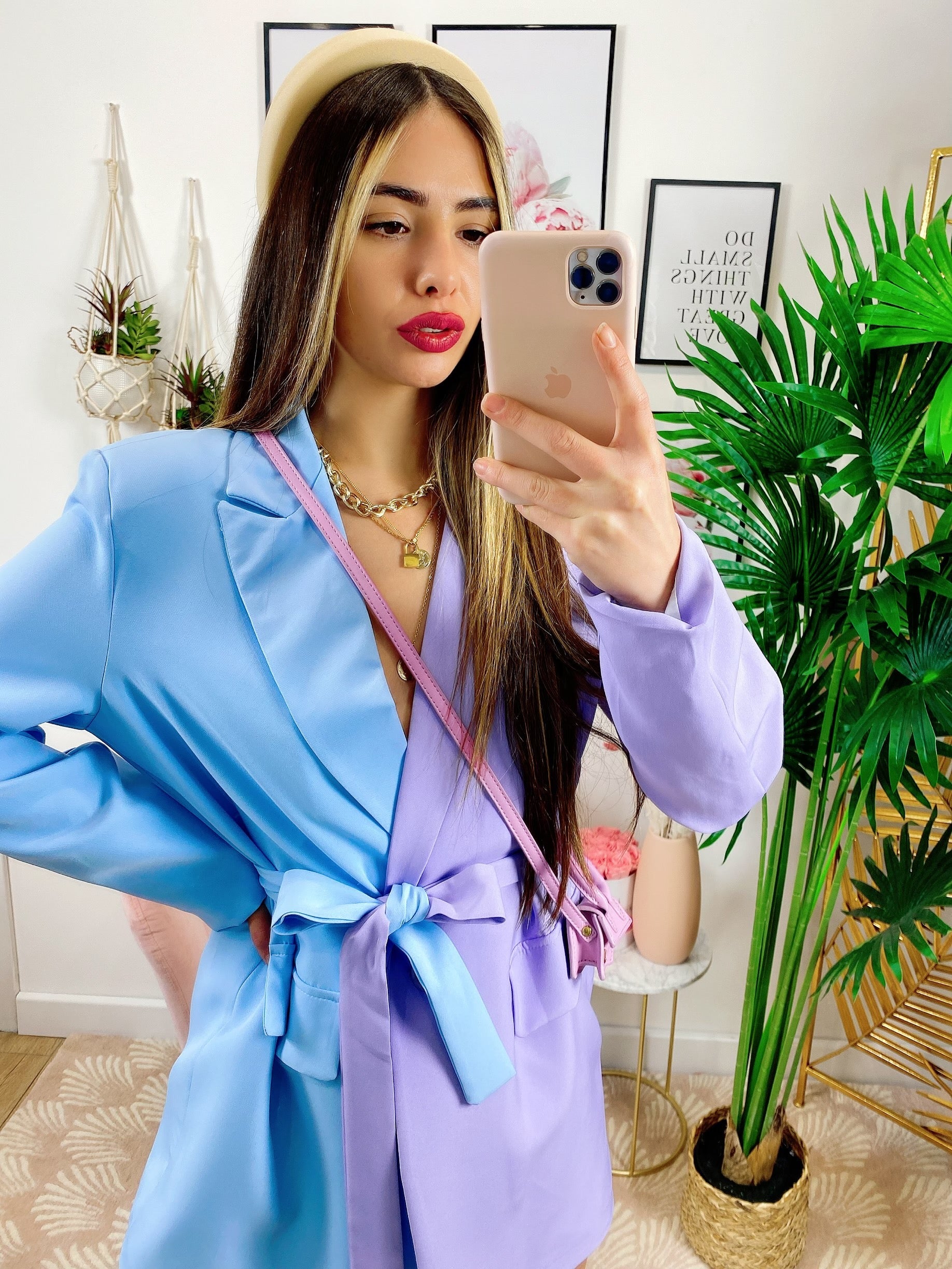 Abito Blazer lilla/Celeste