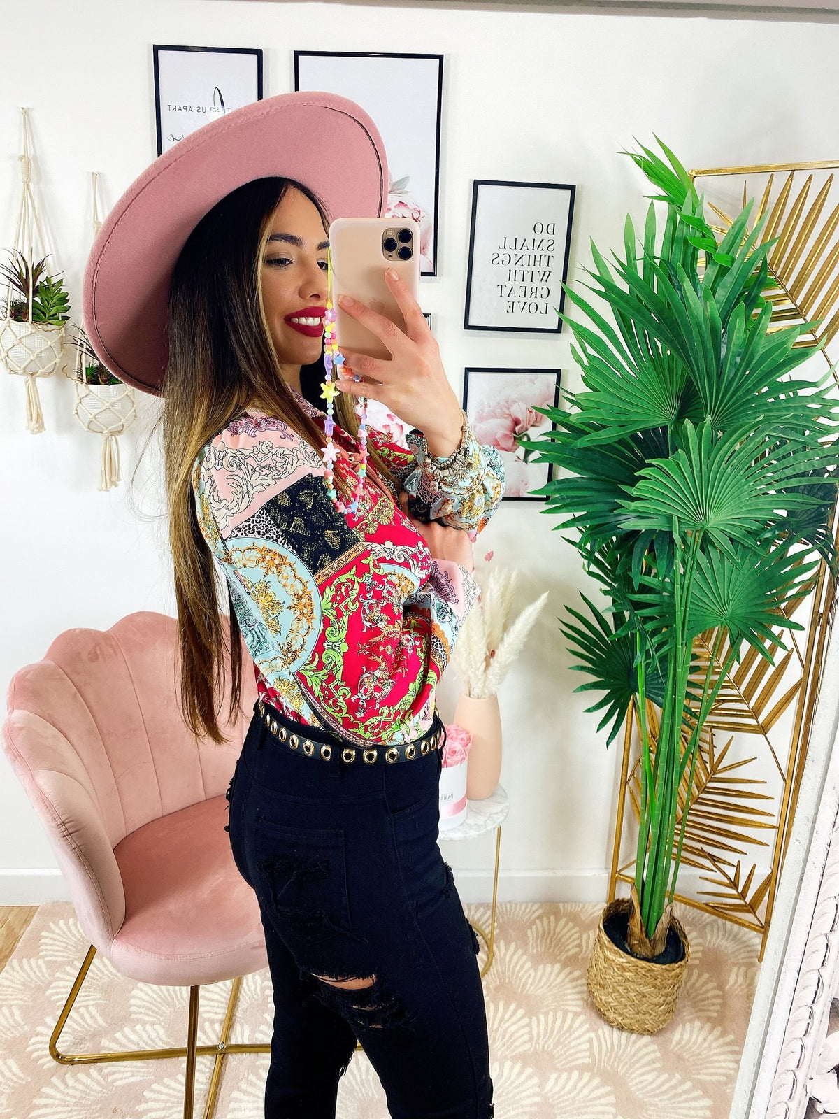 Camicia etnica sfumature Fucsia