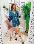 Abito con paillettes azzurro