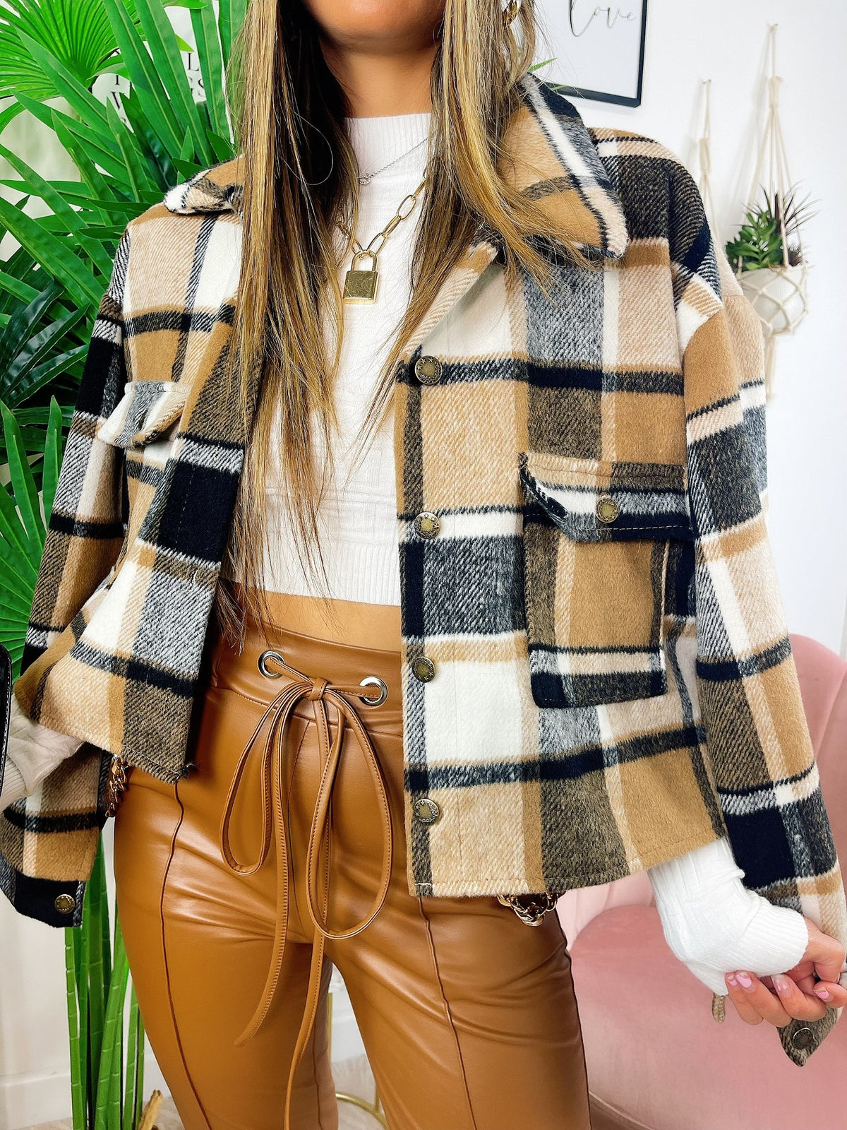 Giacca a quadri Camel Black