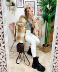 Giacca a quadri Beige