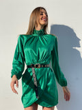 Abito in raso verde smeraldo