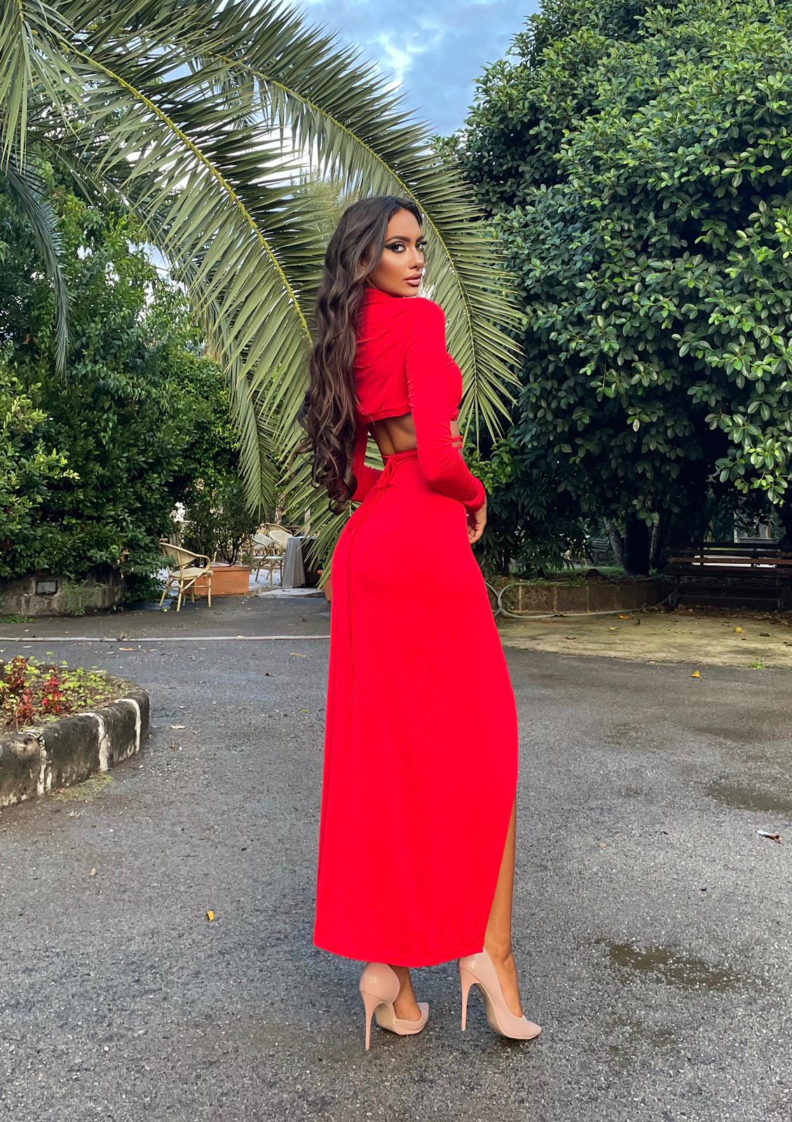 Completo rosso top e gonna Anastasia
