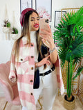 Giacca a quadri Rosa con tasche