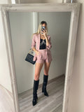 Completo giacca e Short cipria