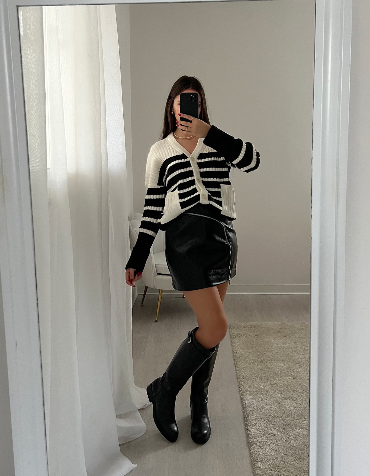 Cardigan bianco e nero
