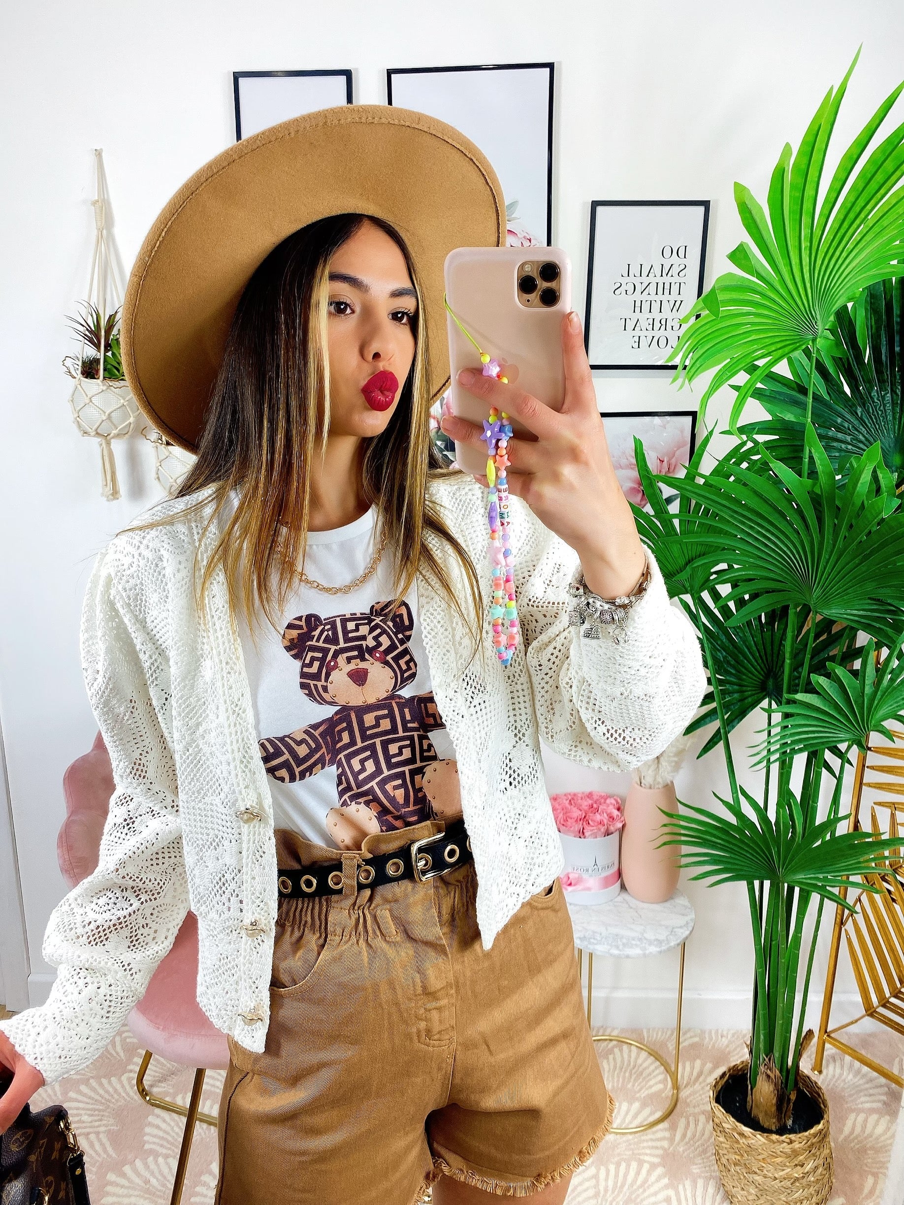 Cardigan corto traforato