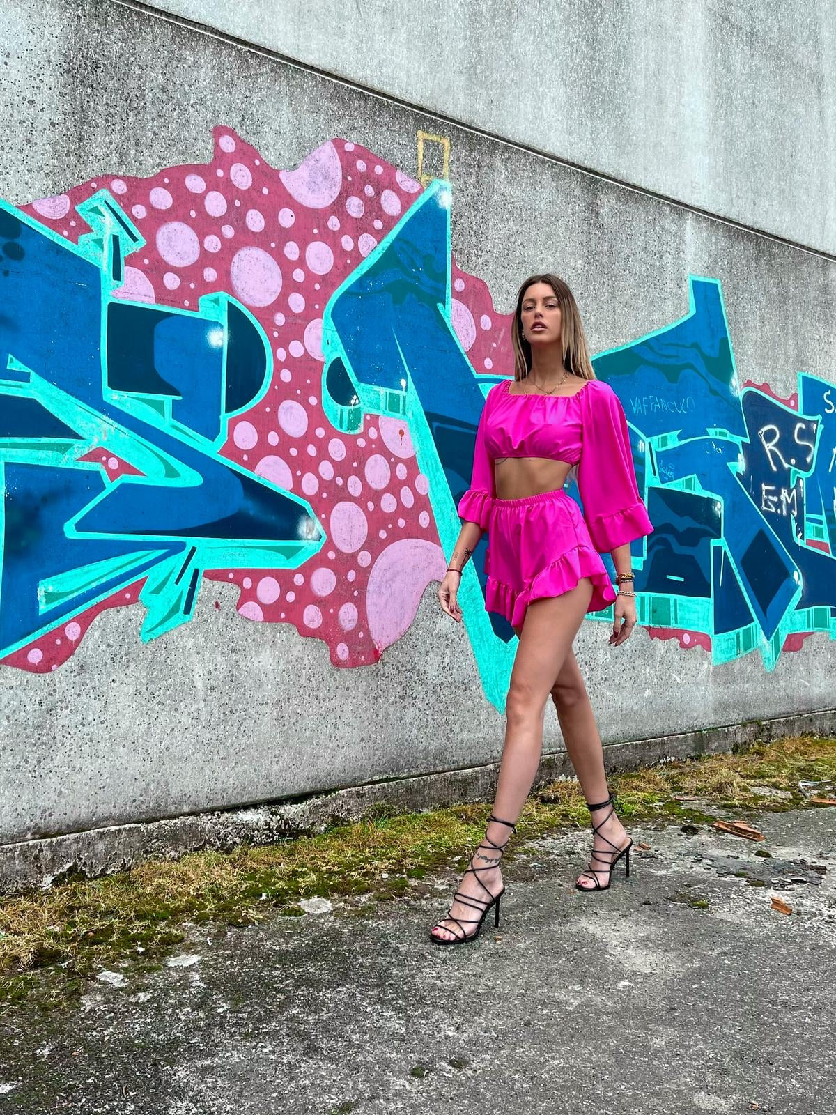 Completo due pezzi fucsia