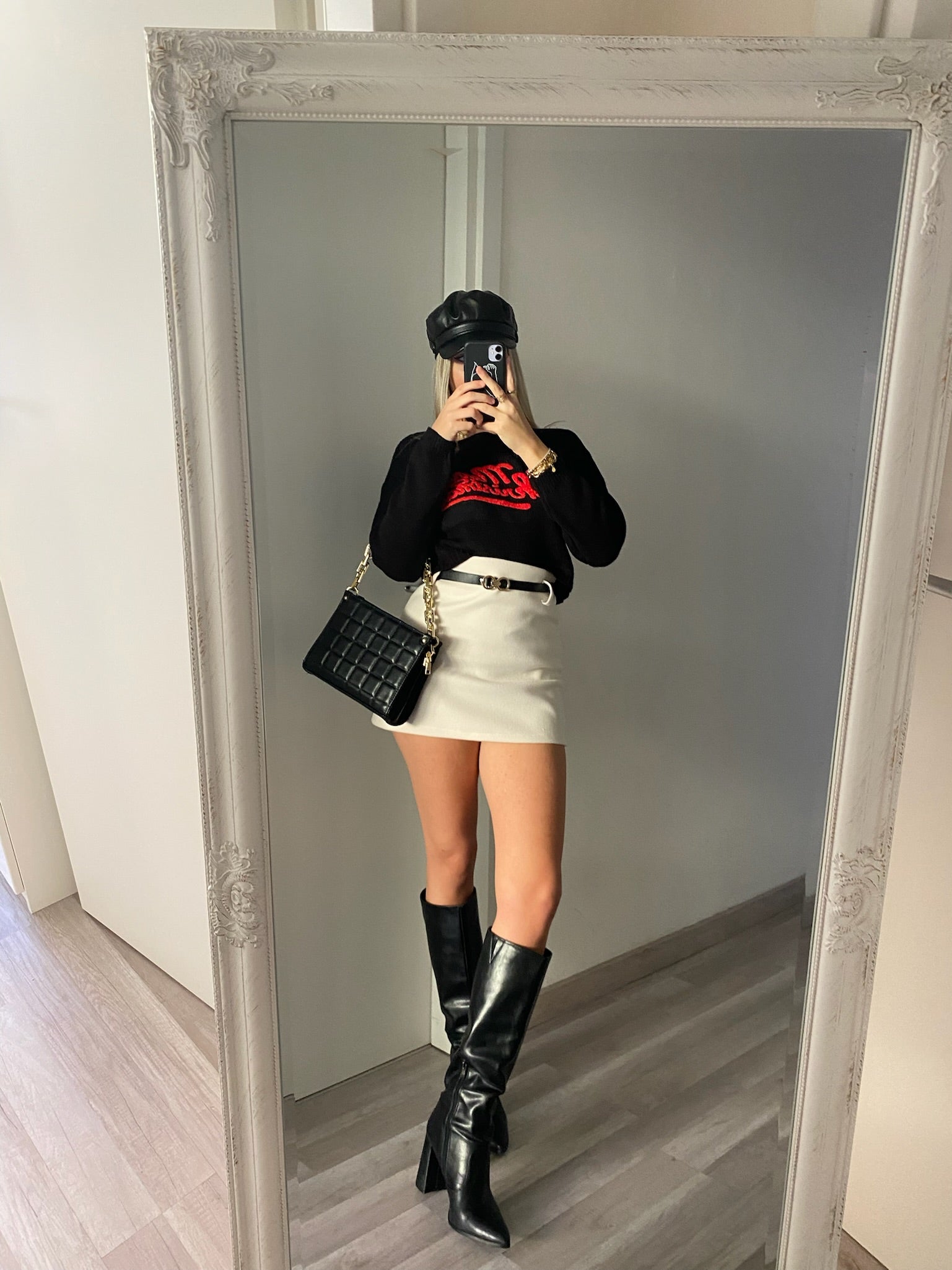 Gonna in tweed bianca