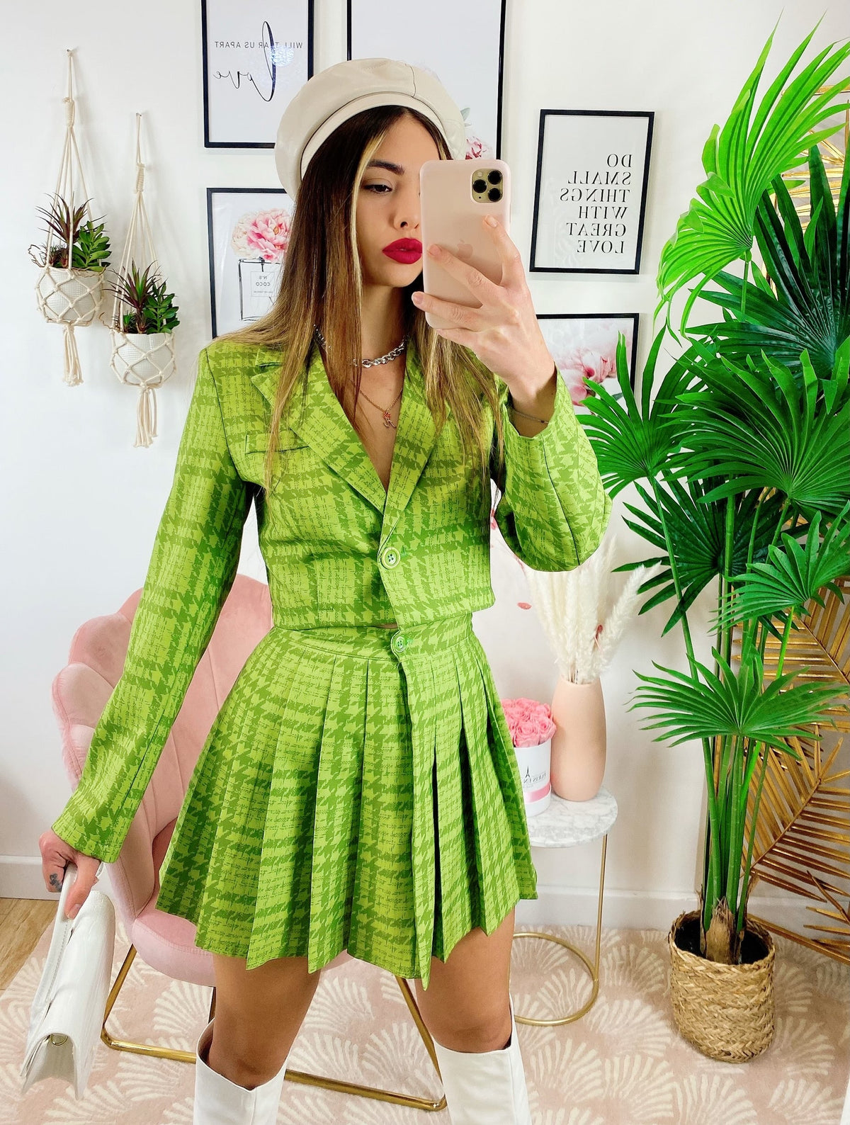 Completo Giacca Corta e Gonna Verde