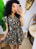 Abito animalier con elastico in vita